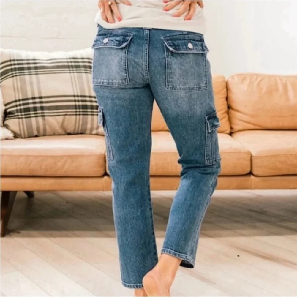 KanCan Avery Straight Leg Cargo Jeans Size 0 - Picture 2 of 9